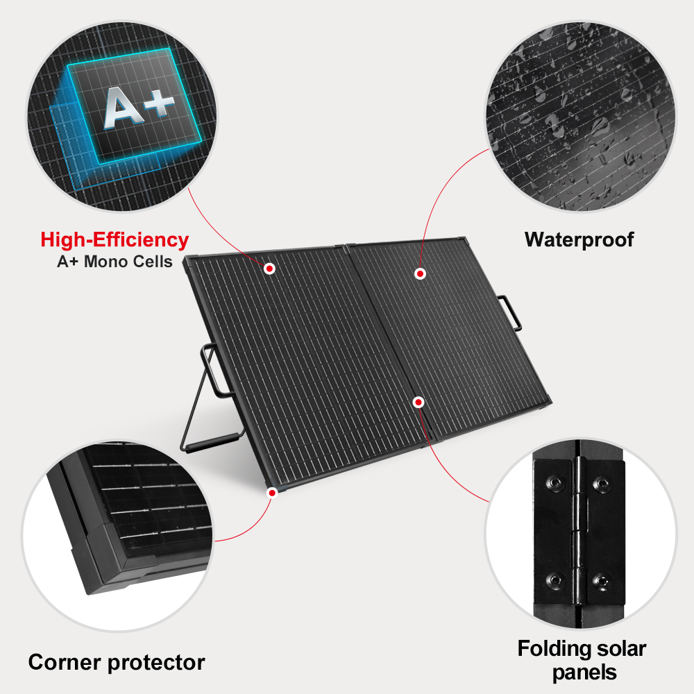 Folding Solar Panel - New DOKIO 18V 100W Foldable Solar