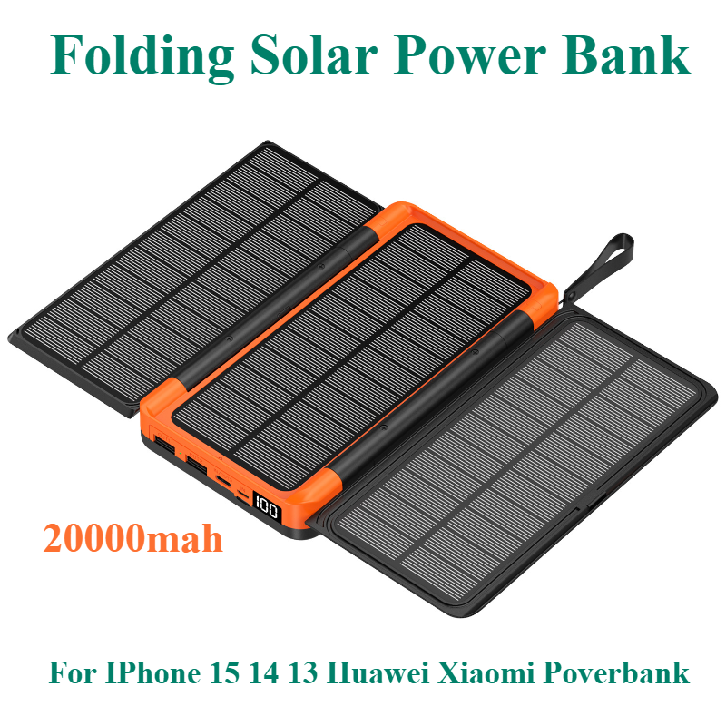 Folding Solar Panel - For IPhone 15 14 13 Huawei
