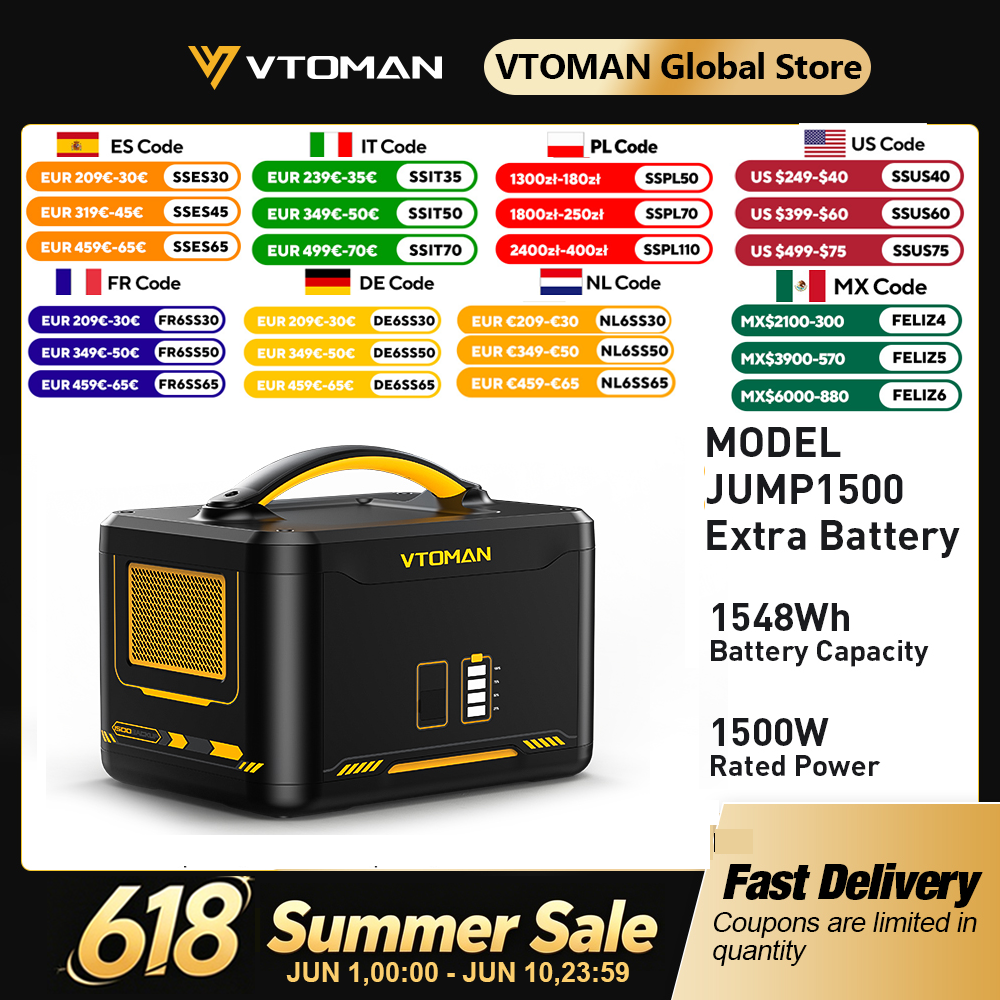 VTOMAN Jump 1500 Extra Battery - Lifepo4 Battery Pack reseña y precio