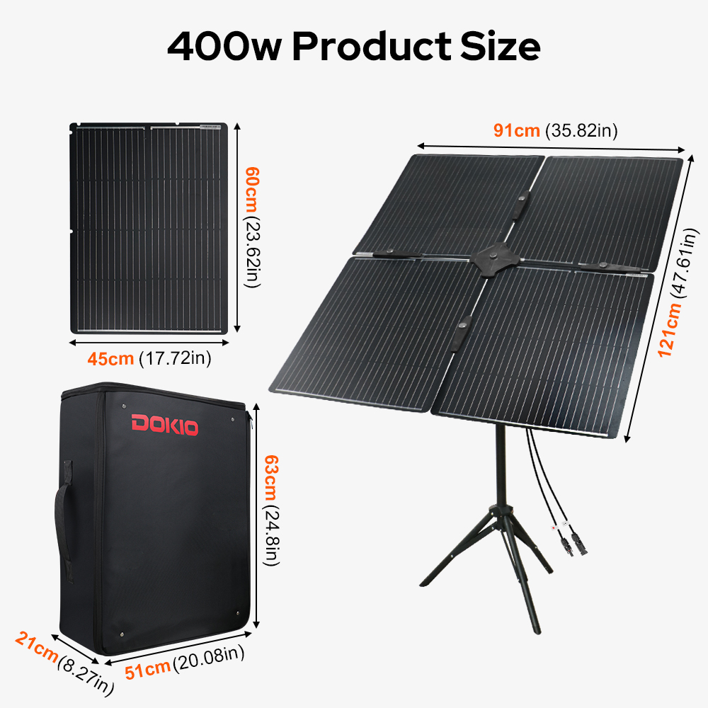 DOKIO 400W Portable Detachable - Folding Solar Panel reseña y precio