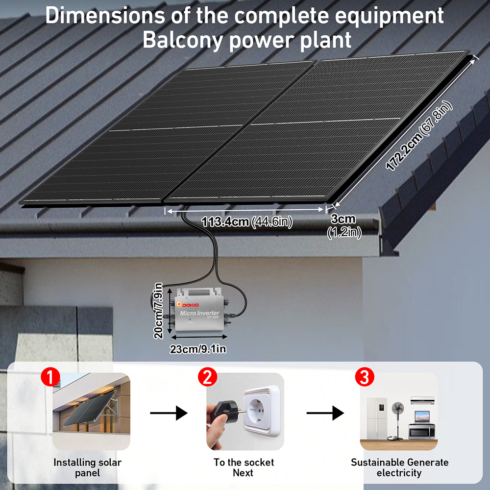 DOKIO 400W Balcony Solar Power - Folding Solar Panel reseña y precio